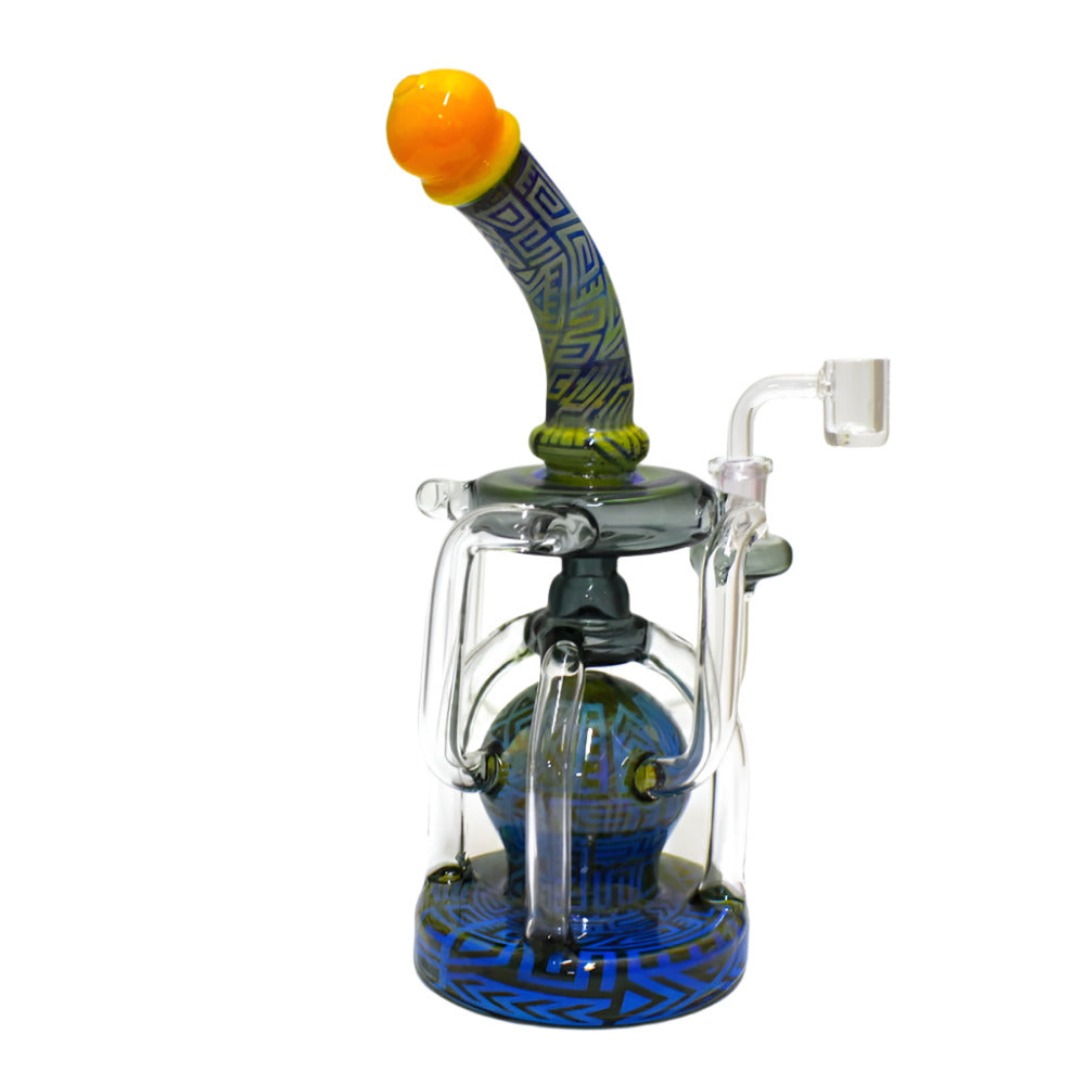 10-inch full recycle design water pipe with 14 mm male banger