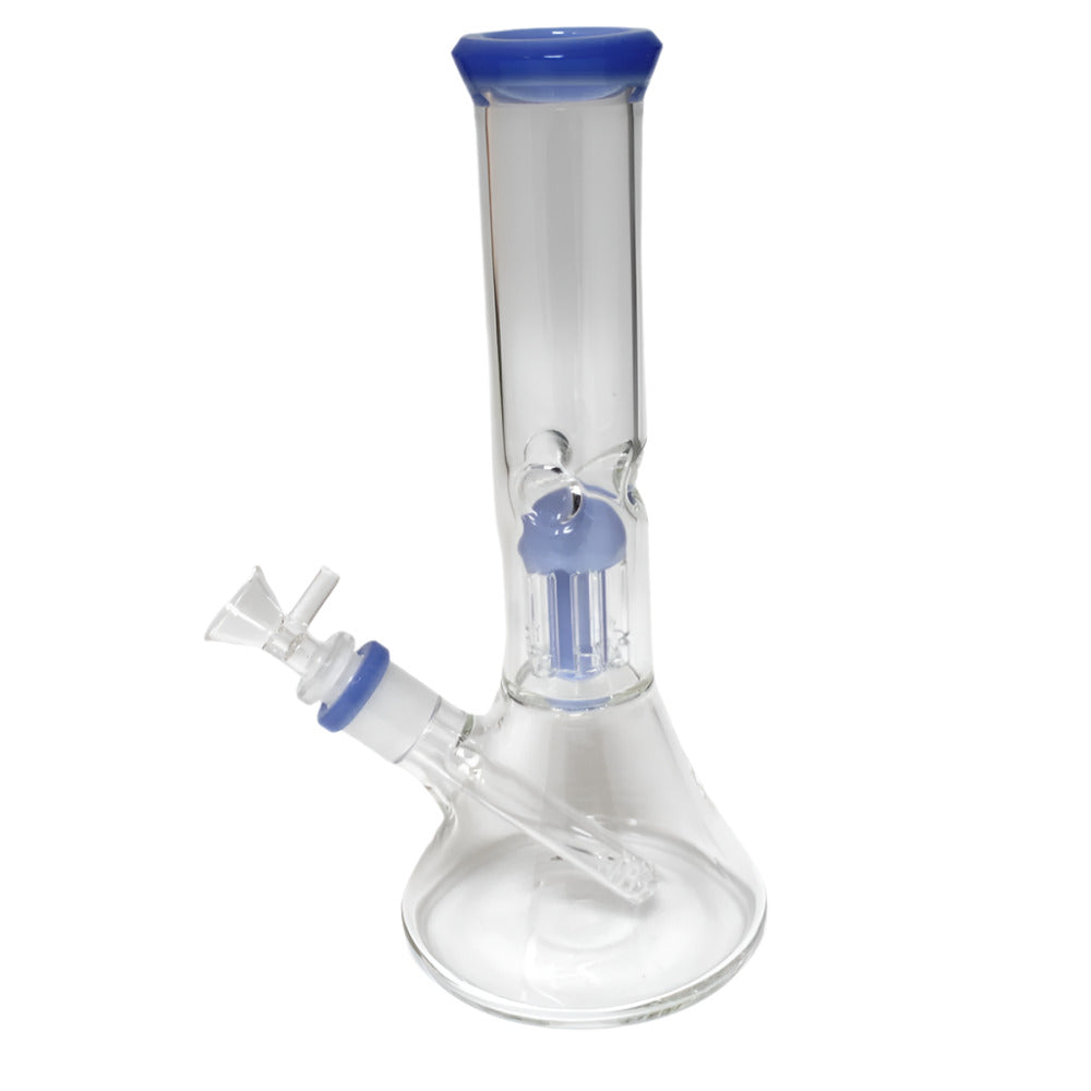 11 Inch Tree Percolator Water Pipe with a Classic Beaker-Shaped Base, Distinctive Tree Percolator Design, and Clear Glass Construction for Online Product Listings and Wholesale Collections.