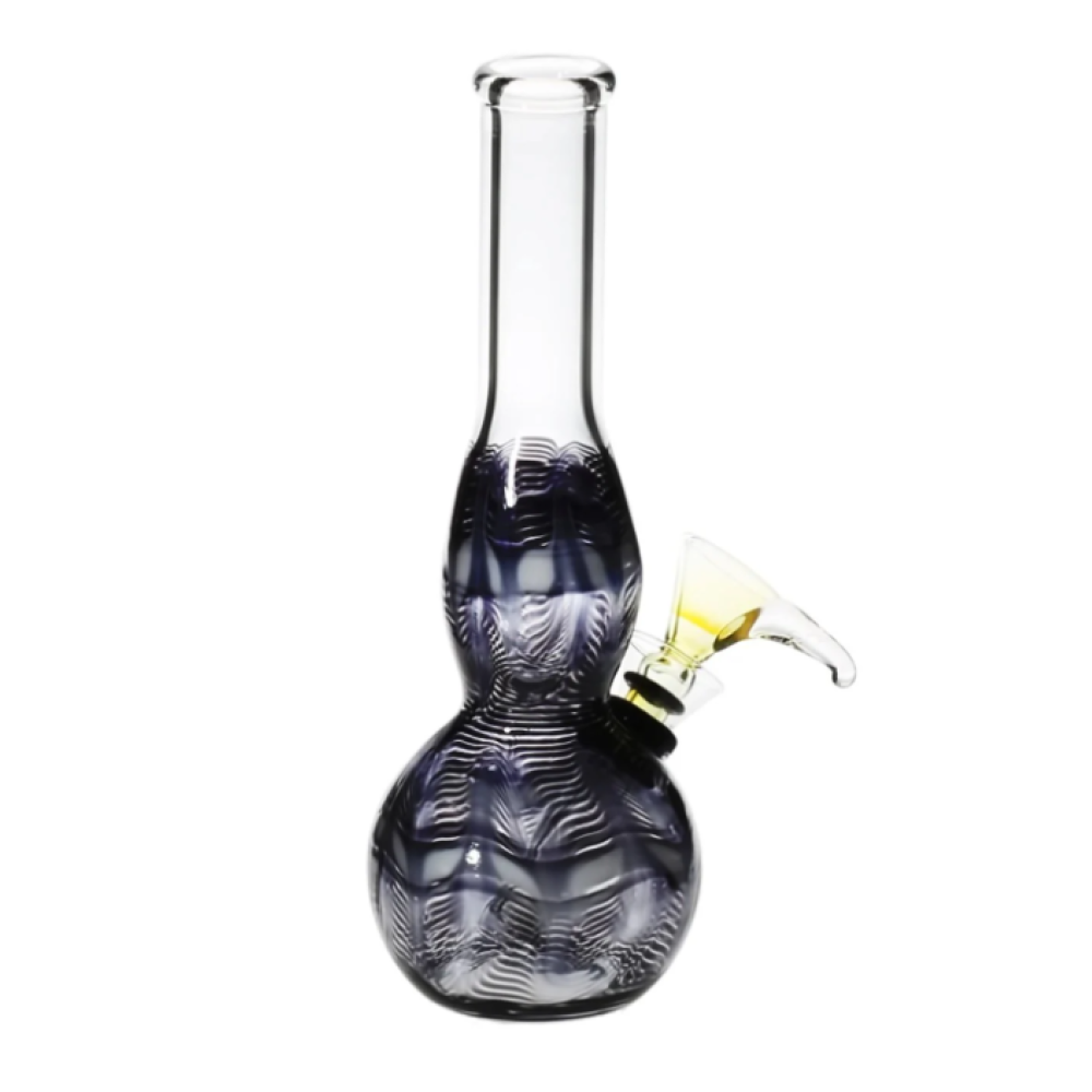 11-inch USA Made Beaker Art Design Water Pipe featuring artistic glass details, a stable beaker base, durable construction, spacious water chamber, and classic profile.