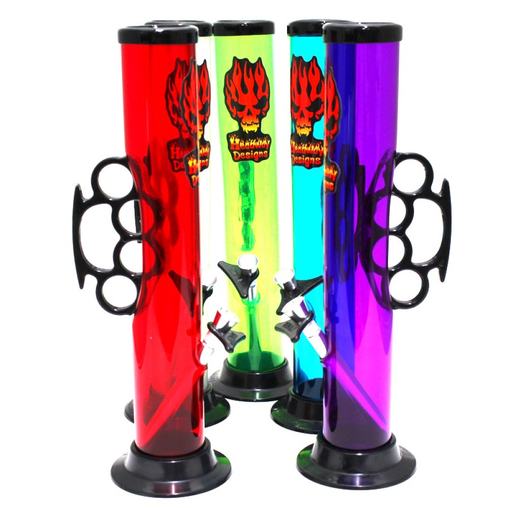 12-inch Headway Designs Acrylic Straight A Punch Water Pipe featuring durable acrylic construction, classic straight tube design, stable base, lightweight build, and stylish finish.