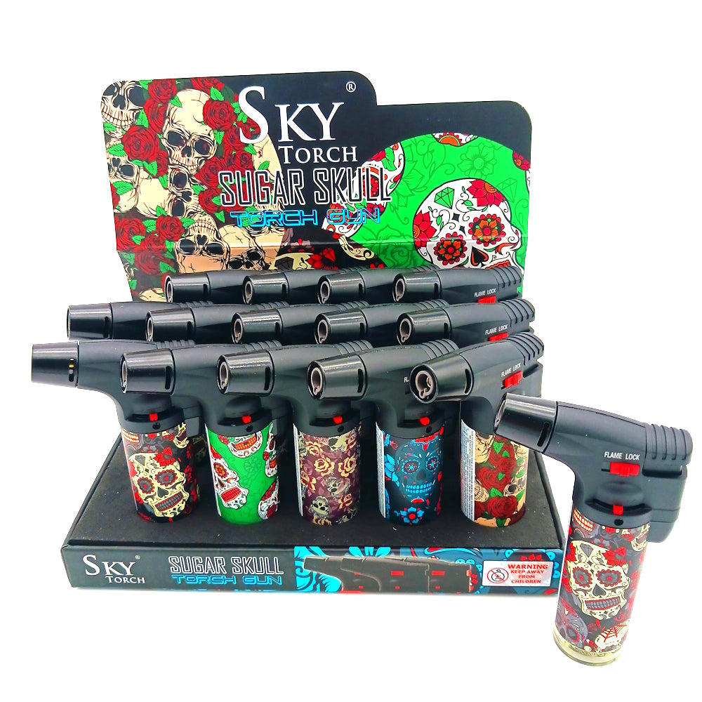 SK101SS Sky Sugar Skull Side Torch 15 Ct Display