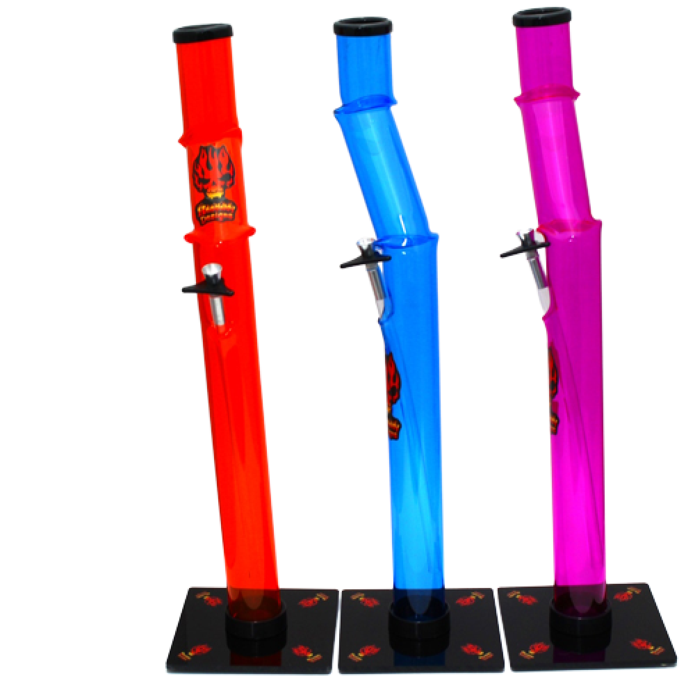 24-inch Headway Designs Acrylic Dizzy Lizzy Water Pipe featuring a durable acrylic construction, large flat base, tall profile, colorful design, and sturdy build.