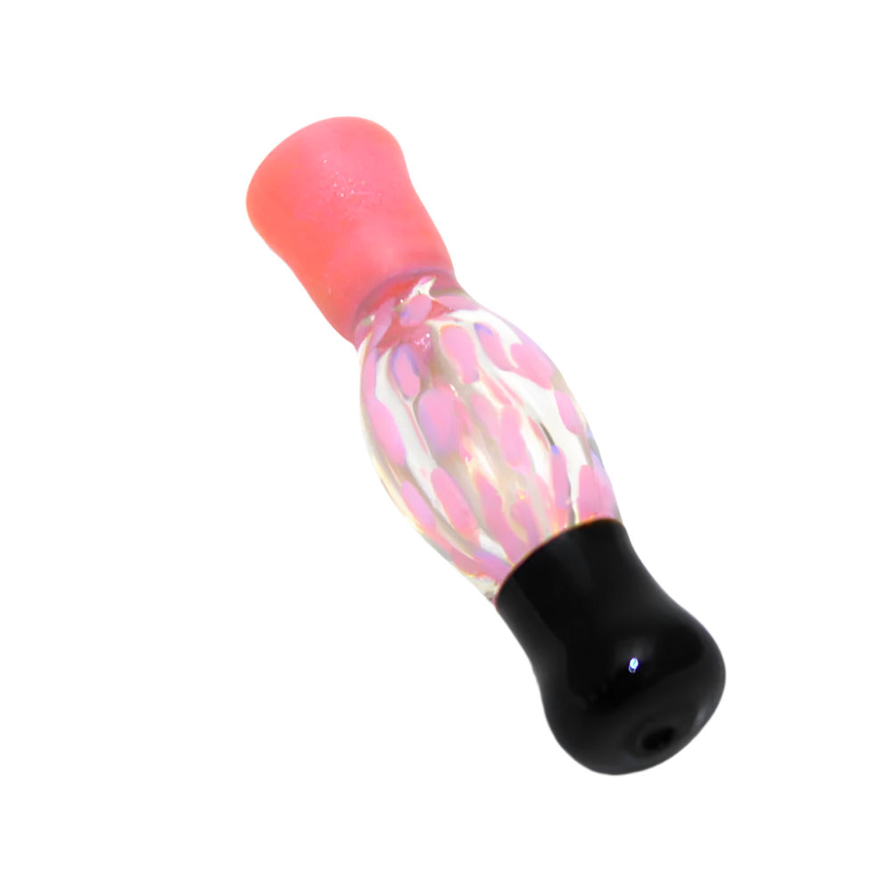 3-inch color bubble art tube chillum featuring vibrant bubble patterns, smooth glass construction, compact tube design, colorful detailing, and polished finish.