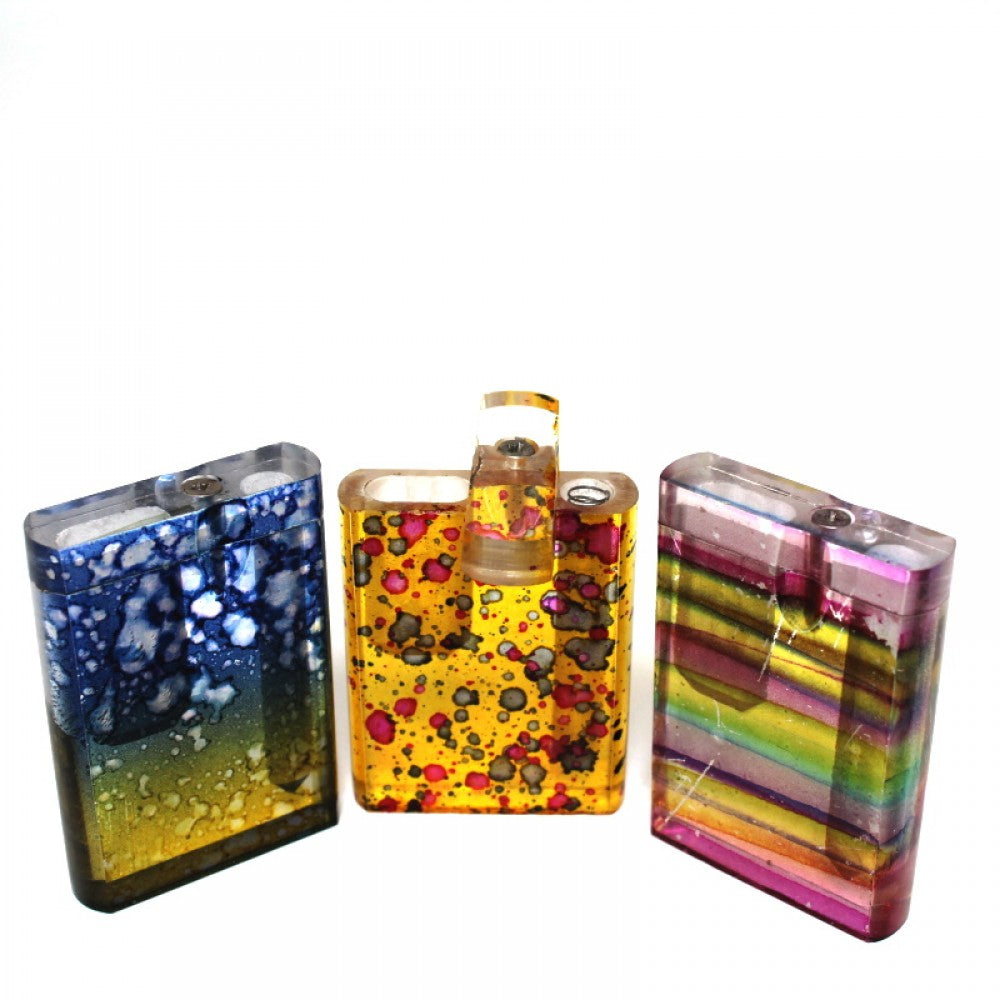 3-inch decorative acrylic dugout featuring a stylish fancy design, durable lightweight construction, compact profile, smooth finish, and attractive detailing.