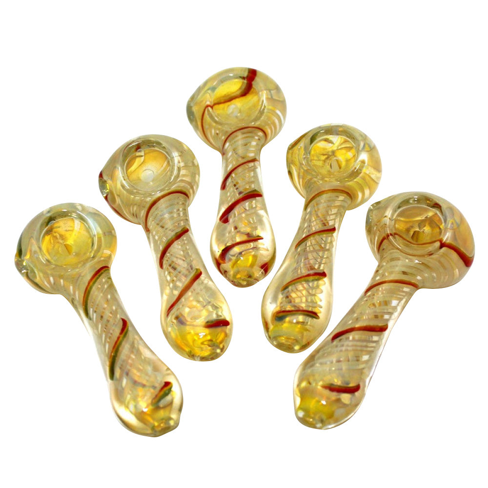 3-inch swirl multi-color thick glass hand pipe featuring vibrant swirl patterns, thick glass construction, smooth finish, compact size, and artistic design.
