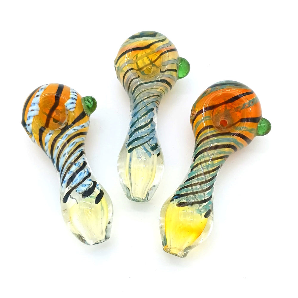 3'' swirl pattern multicolor glass hand pipe
