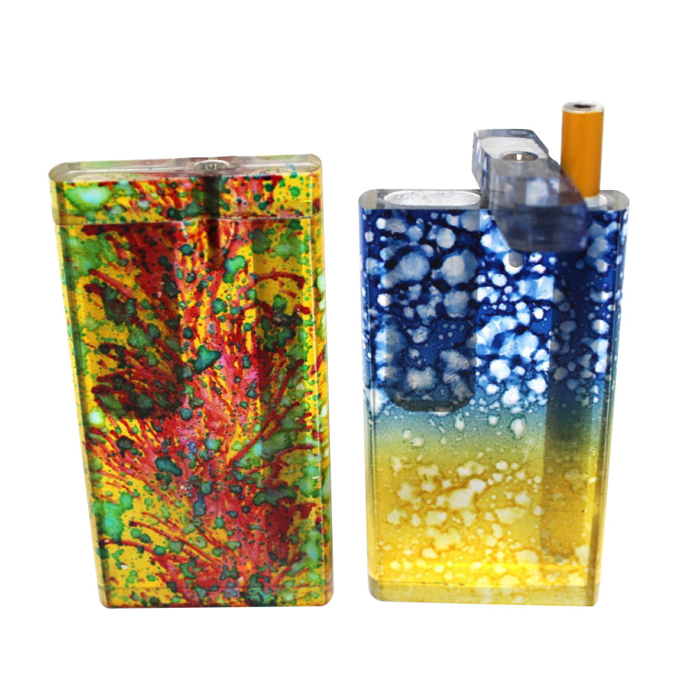 4-inch fancy acrylic dugout with metal bat featuring decorative design, durable acrylic body, compact profile, smooth finish, and stylish detailing.