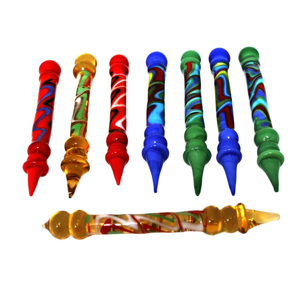 4.5-inch multi-color glass dab tool with pencil design