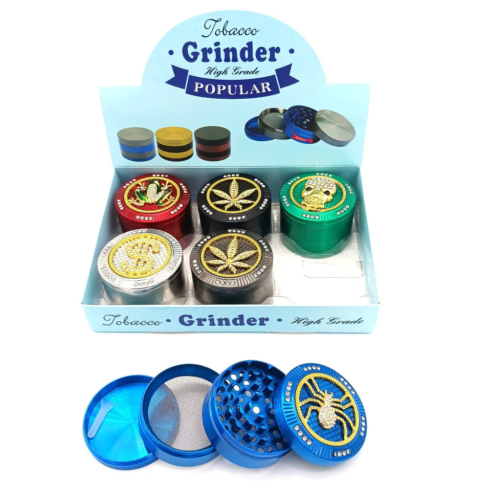 Durable 4-part grinder with custom top design, 63mm