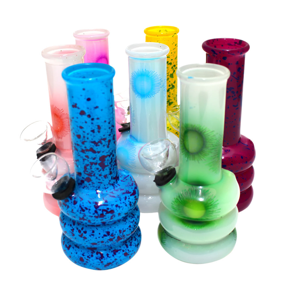5-inch Beaker Base Multi-Color Water Pipe featuring a vibrant multicolor design, durable glass construction, stable beaker base, and compact water chamber.