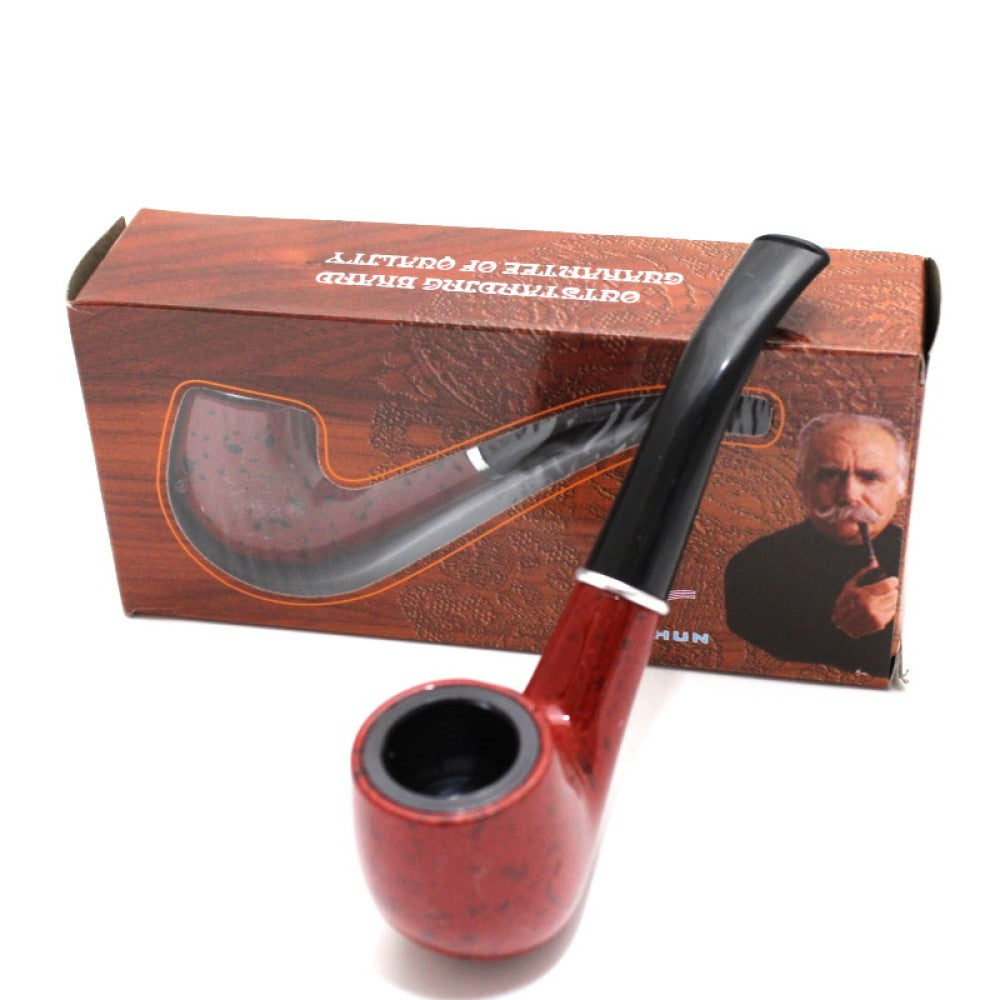 5-inch durable Sherlock style tobacco pipe featuring a classic curved stem, sturdy construction, smooth polished finish, comfortable mouthpiece, and timeless design.