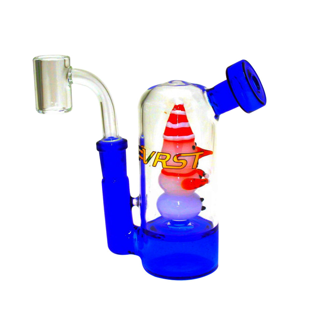 5-inch EVRST Compact Glass Dab Rig featuring a 14mm male banger, durable glass construction, stable base, and sleek compact design.