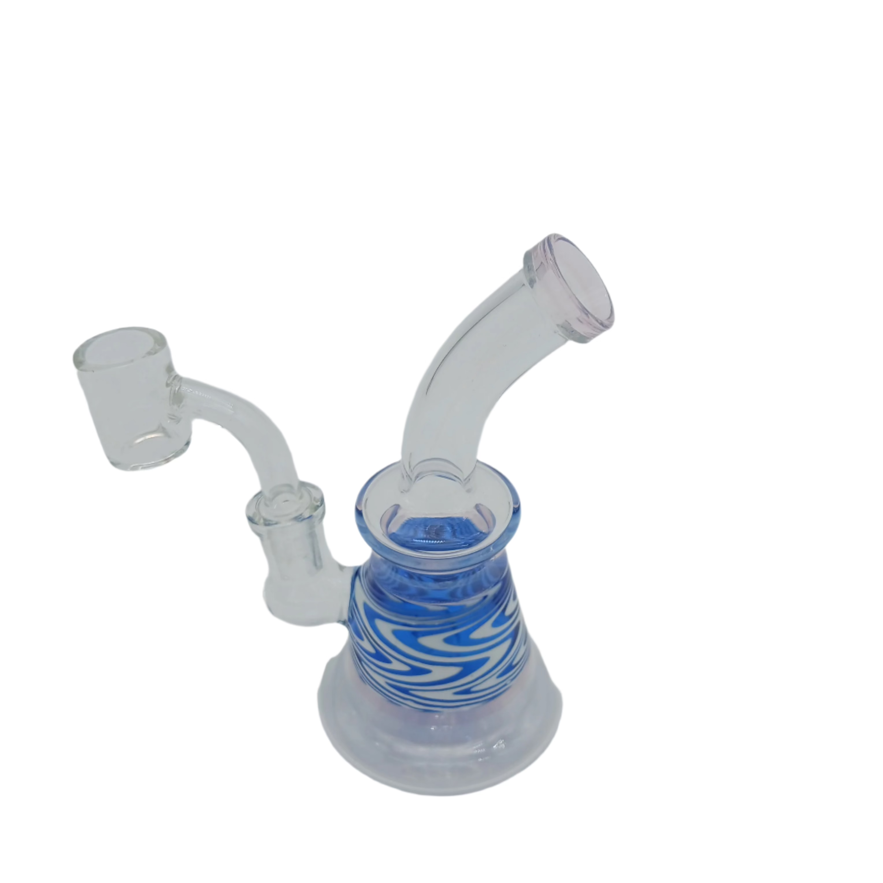 5" Tube Color Zig Zag Design Dab Rig Water Pipe With 14mm Male Banger