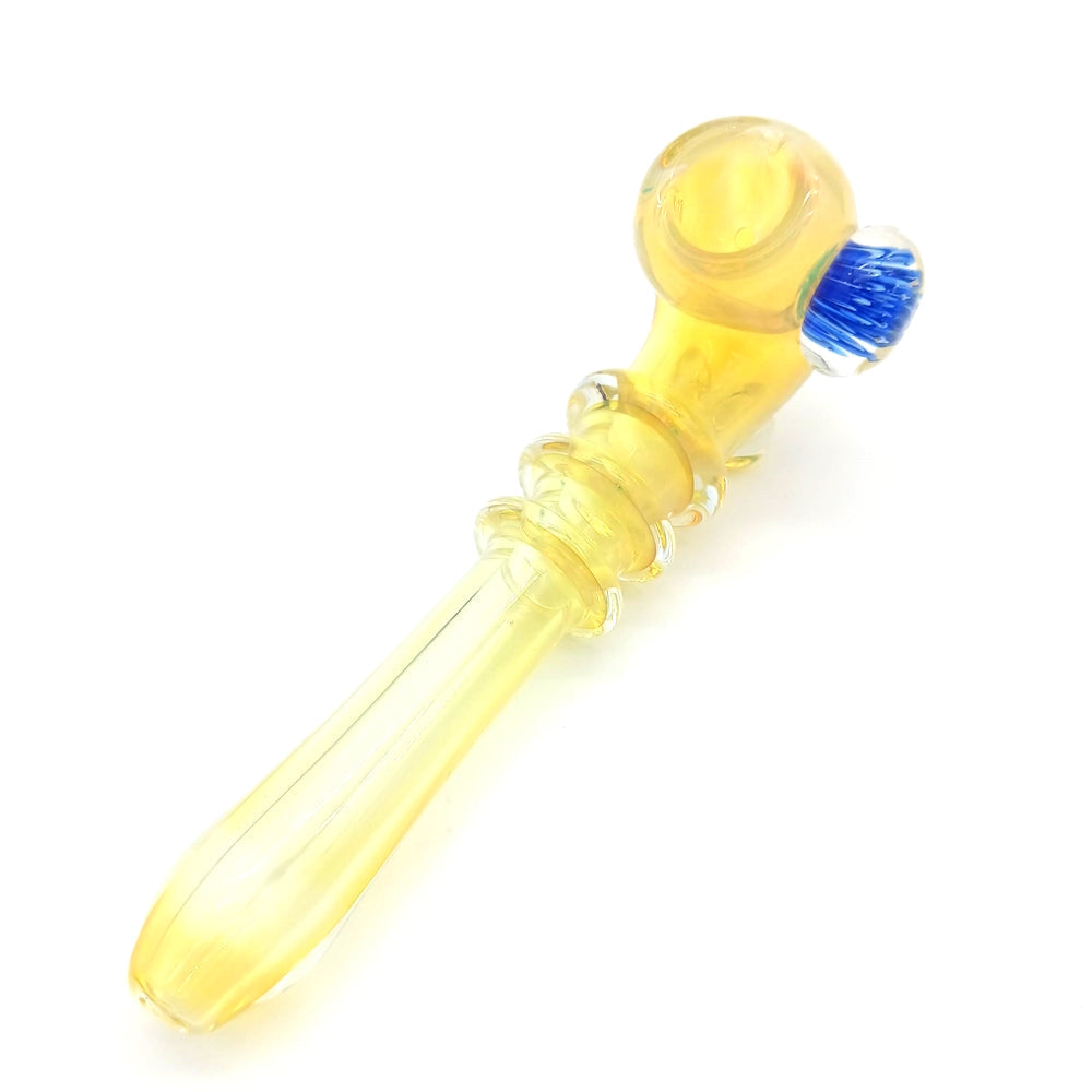 6.5'' Gold Fumed Heavy Duty Glass Sherlock Pipe