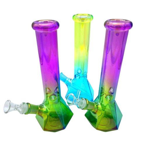 10'' DIAMOND CUT DESIGN COLORFUL WATER PIPE G-G