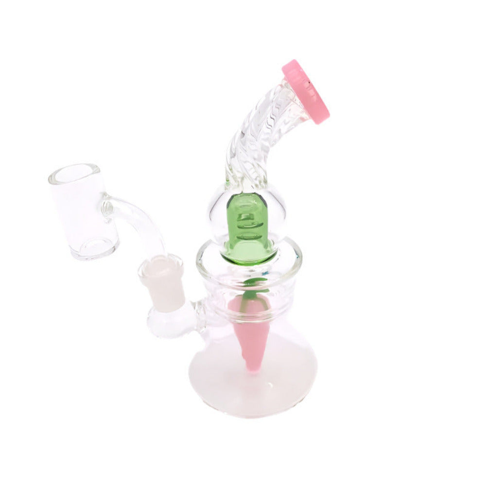 6" Fruit Design Twisted Dab Rig Water Pipe With 14 MM Male Banger