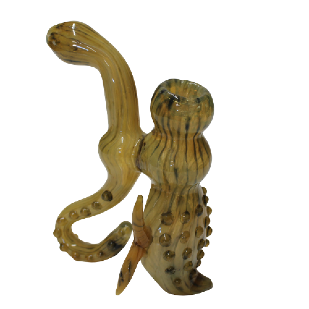 7-inch animal design standing glass bubbler featuring an artistic animal-inspired design, large size, stable base, and durable glass construction.