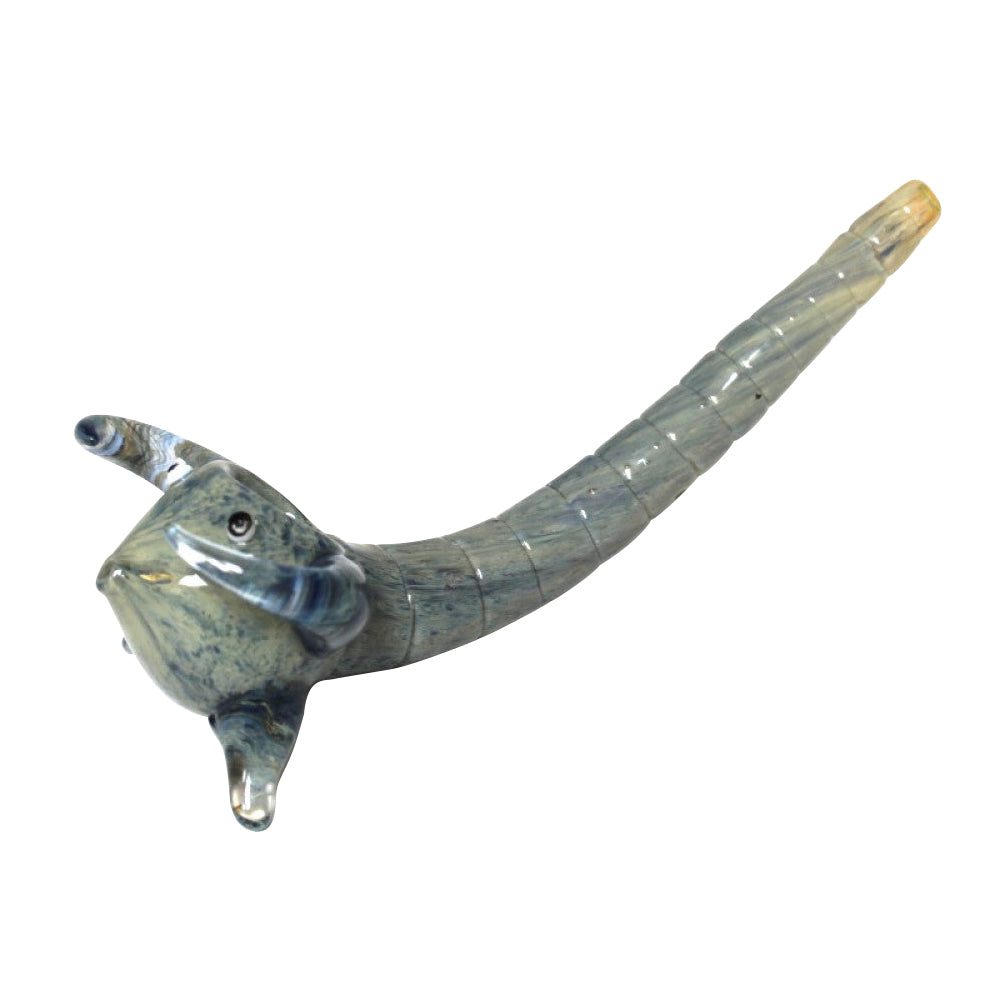 7-inch scorpion design glass hand pipe featuring detailed sculpted scorpion glasswork, durable glass construction, smooth polished finish, distinctive tail detailing, and artistic insect-inspired styling.