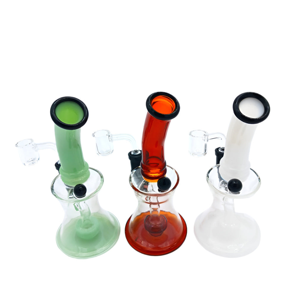 7'' Colored Percolator Dab Rig Water Pipe With 14 Mm Male Banger