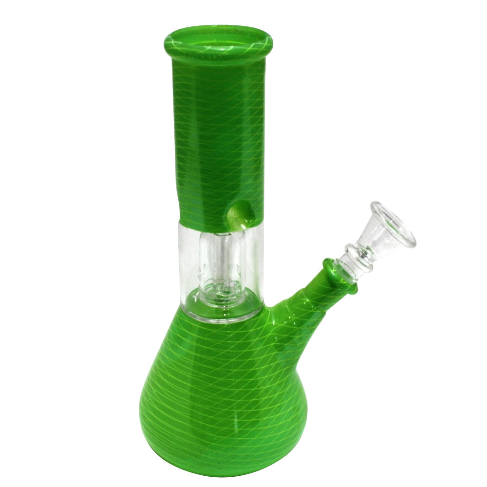 8-inch Beaker Base Colorful Single Side Bowl Water Pipe featuring a vibrant glass design, stable beaker base, durable construction, single side bowl, and water chamber.