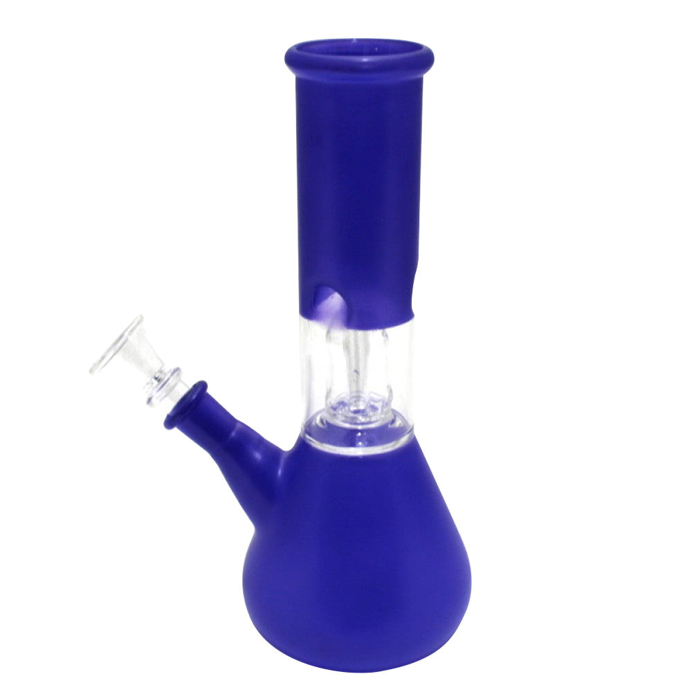 8-inch Beaker Base Colorful Single Side Bowl Water Pipe featuring a vibrant design, durable glass construction, stable beaker base, single side bowl, and water chamber.
