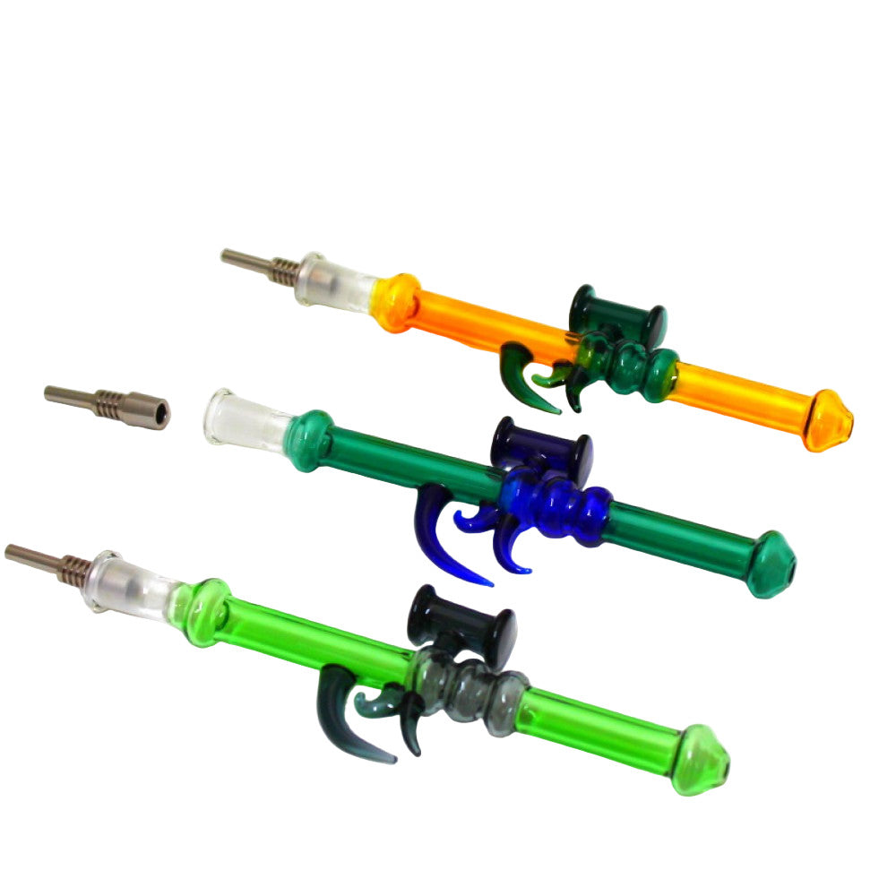 8" Gun Shape Straw Kit With Titanium Nail 10mm