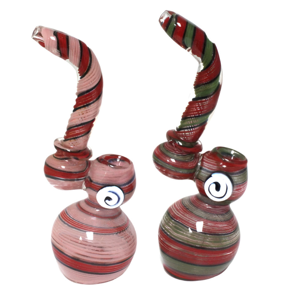 9-Inch Swirl Multi-Color Sherlock Style Glass Bubbler – Heavy Duty Large Size