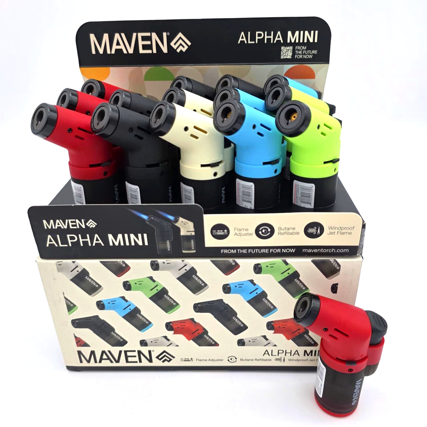 ITEM # 98-1175T Maven Alpha Mini Transparent Torch 15 Pcs Per Pack