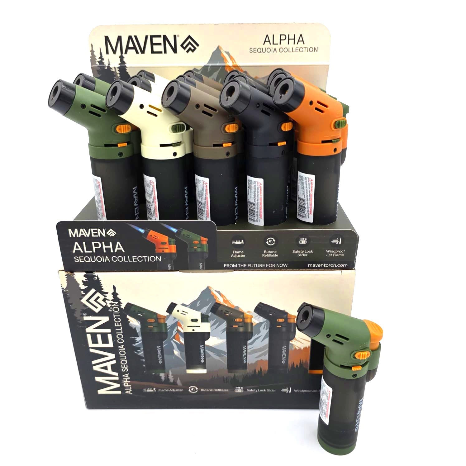ITEM # 98-1176TSQ MAVE ALPHA SEQUOIA COLLECTION TORCH 15 PCS PER PACK