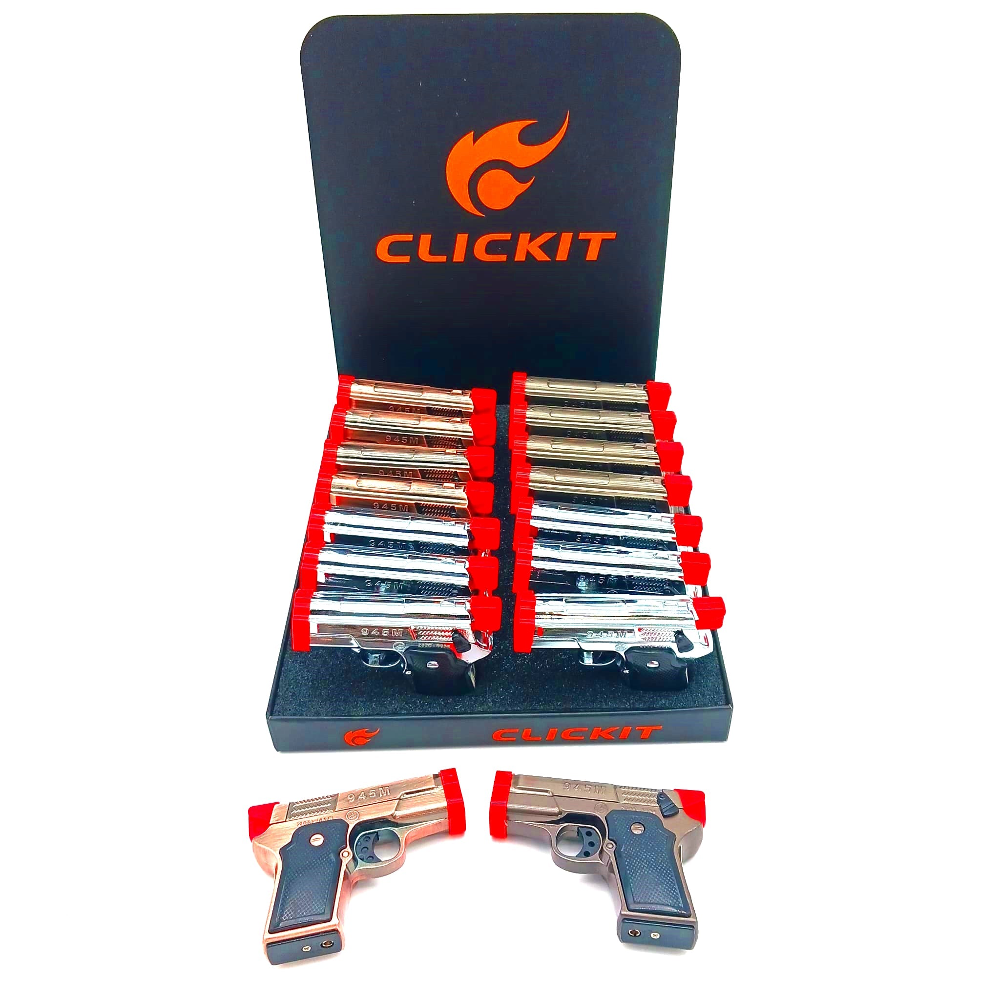 CLICKIT PISTOL SINGLE TORCH LIGHTER 16PCSBOX