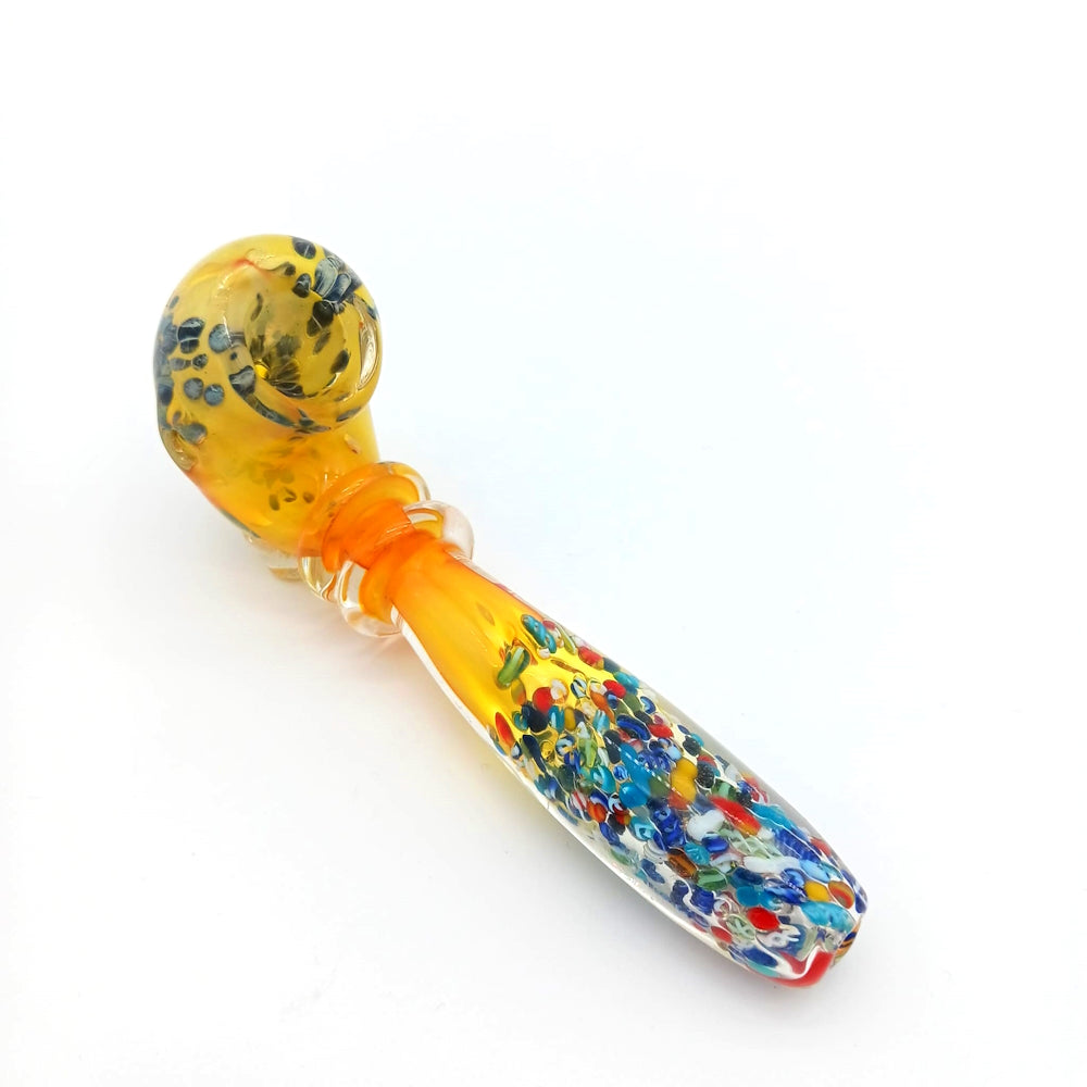 6.5'' Confetti Design Heavy Duty Glass Sherlock Pipe