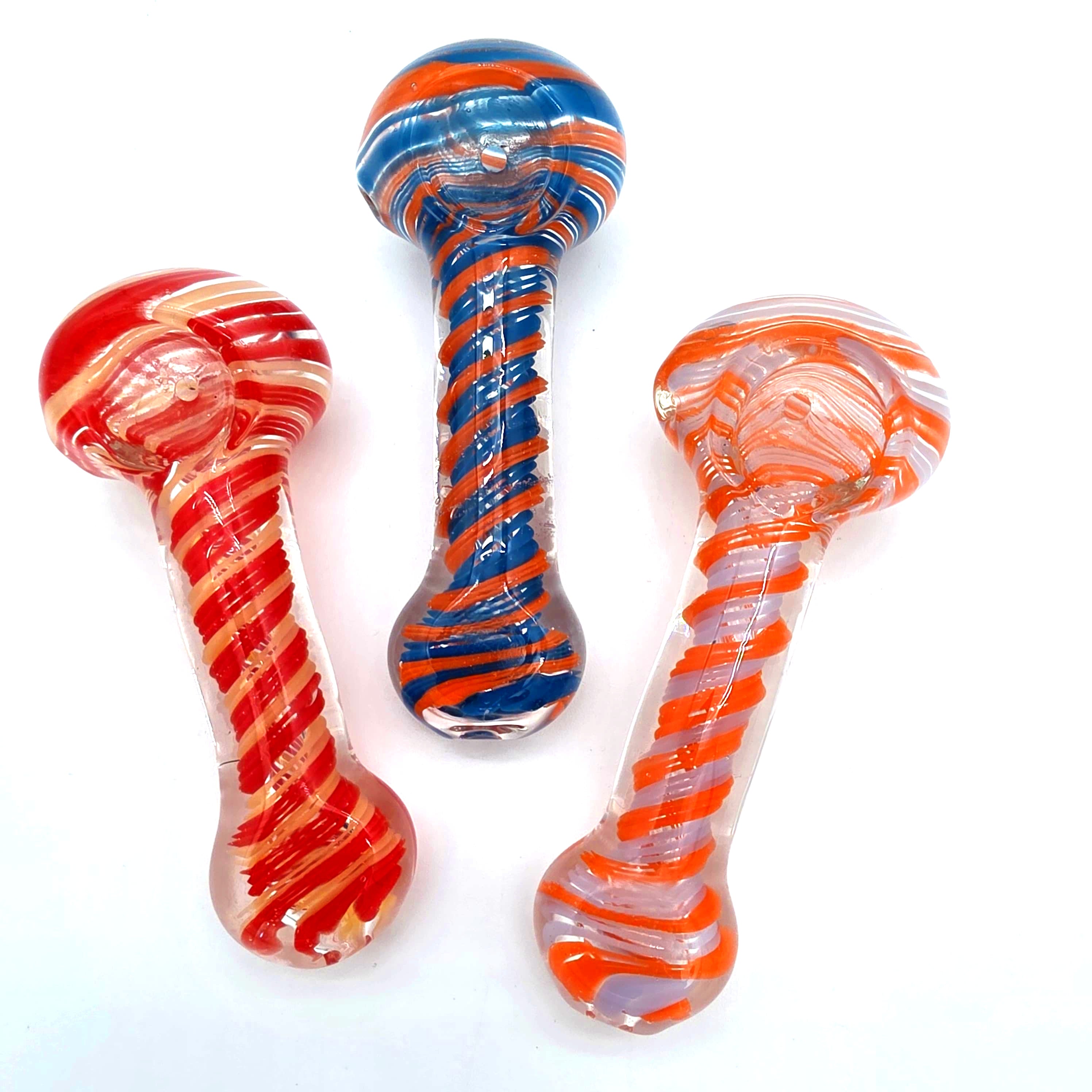 4'' Swirl Multi Color Heavy Duty Glass Hand Pipe