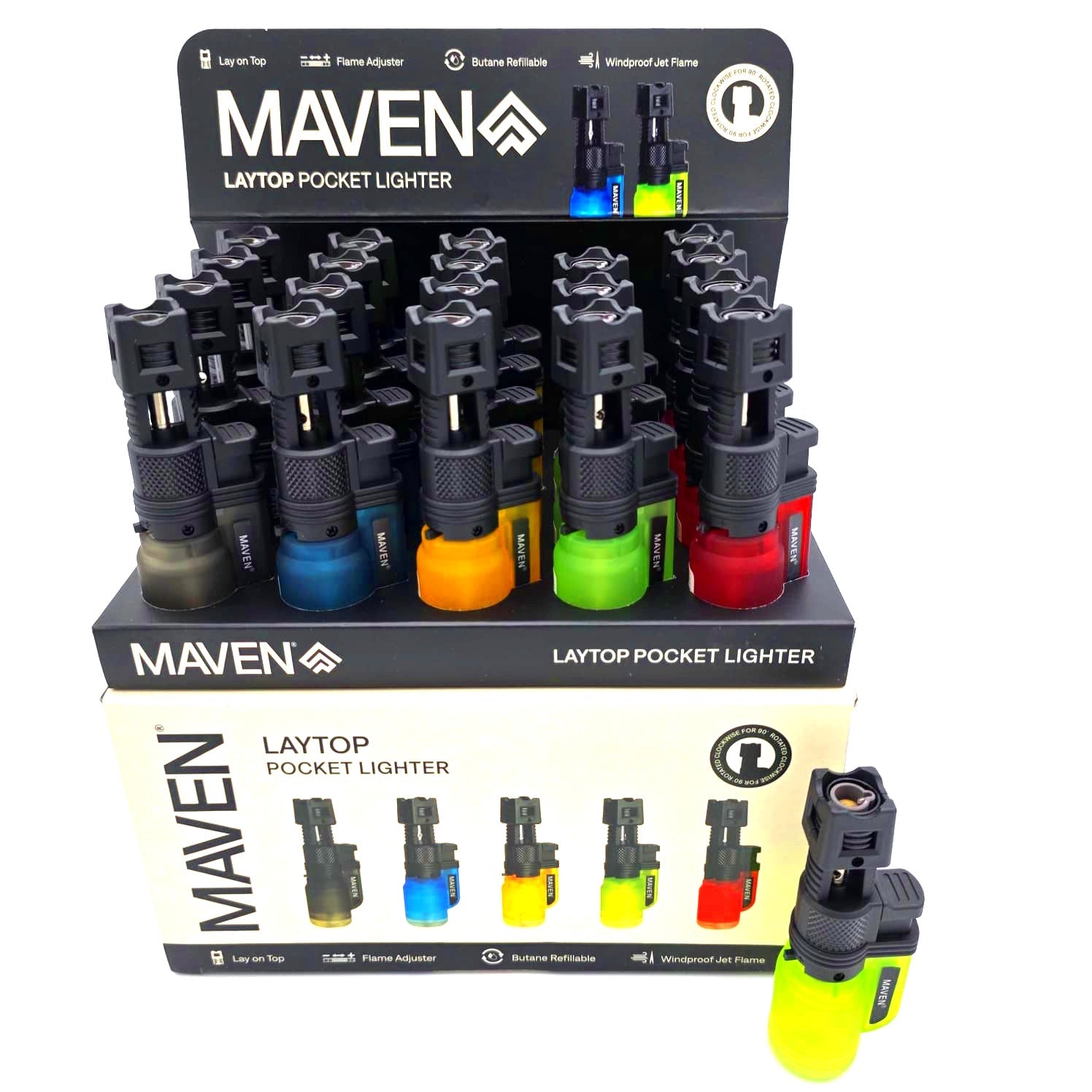 ITEM # 98-1173T Maven Laytop Pocket Lighter 20 Pcs Pack