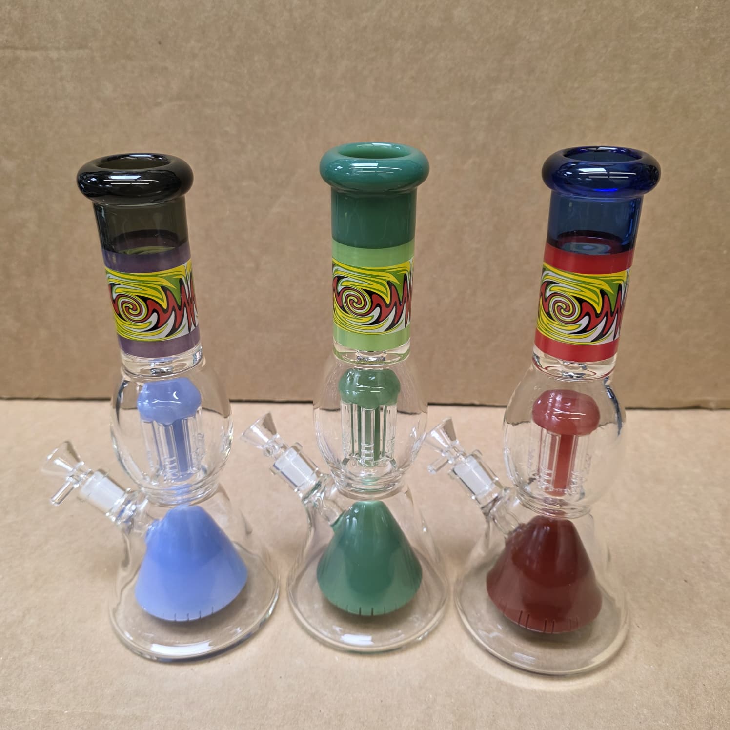 Beaker tree percolator art color water pipe