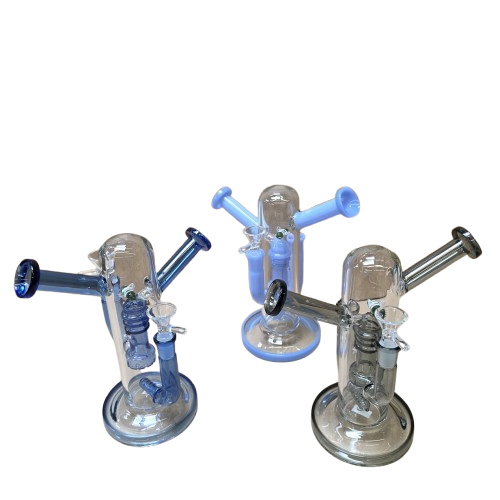 Two side mouth pieces with two bowls water pipe