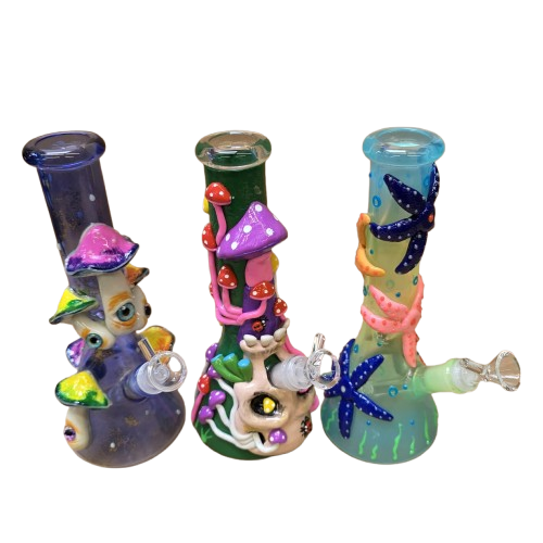 Glow in the dark art design water pipe