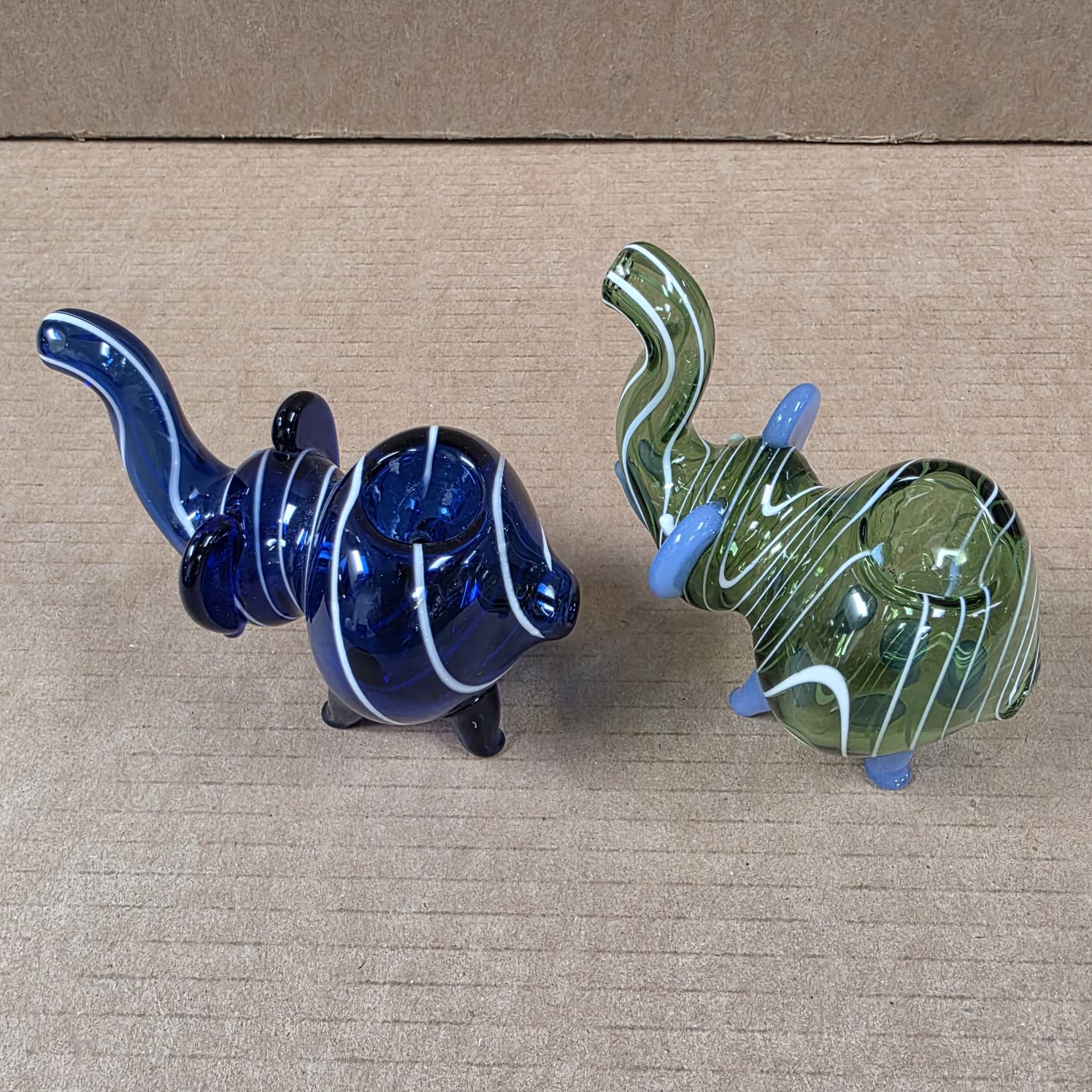 Multi color elephant glass pipe medium size