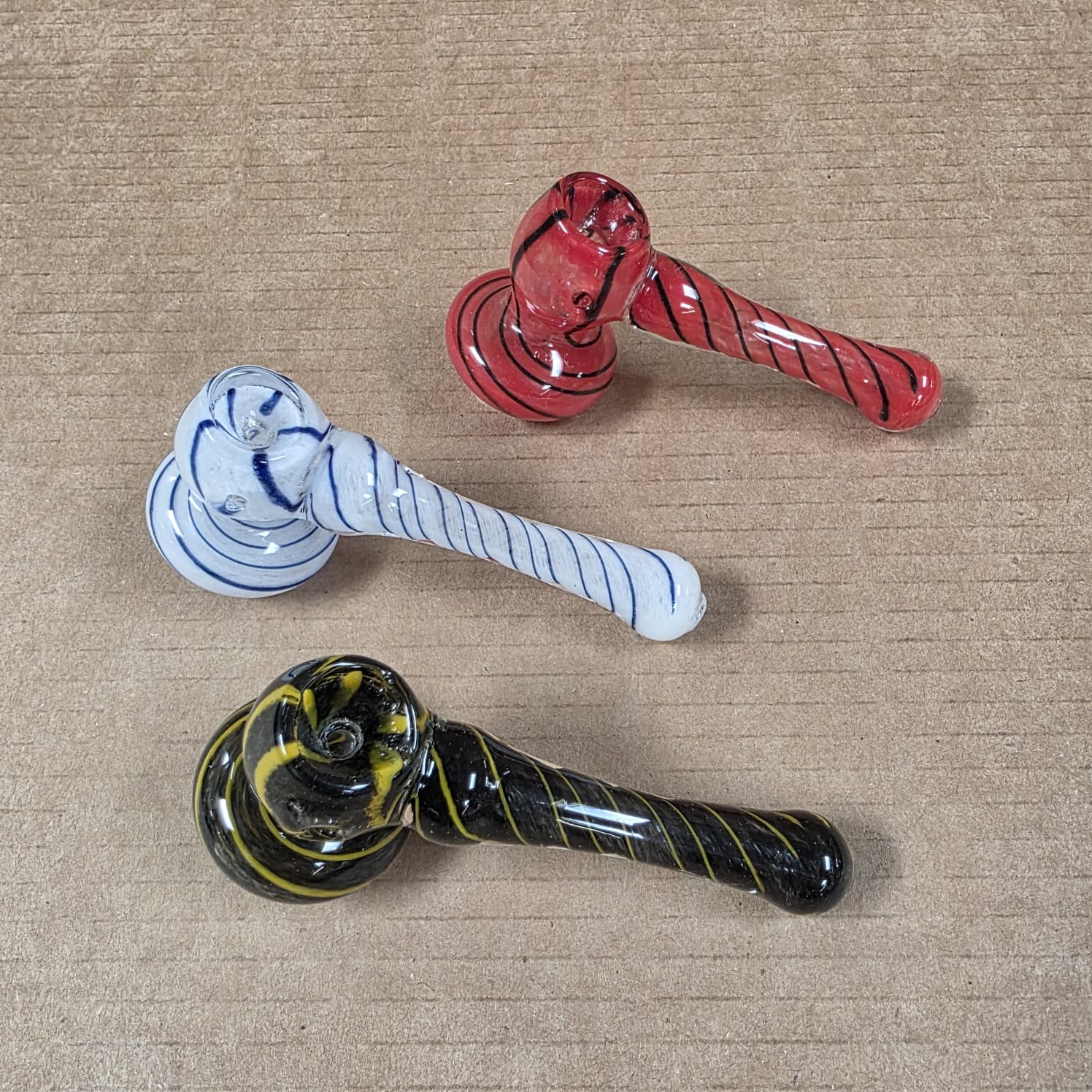Swirl design glass hammer small