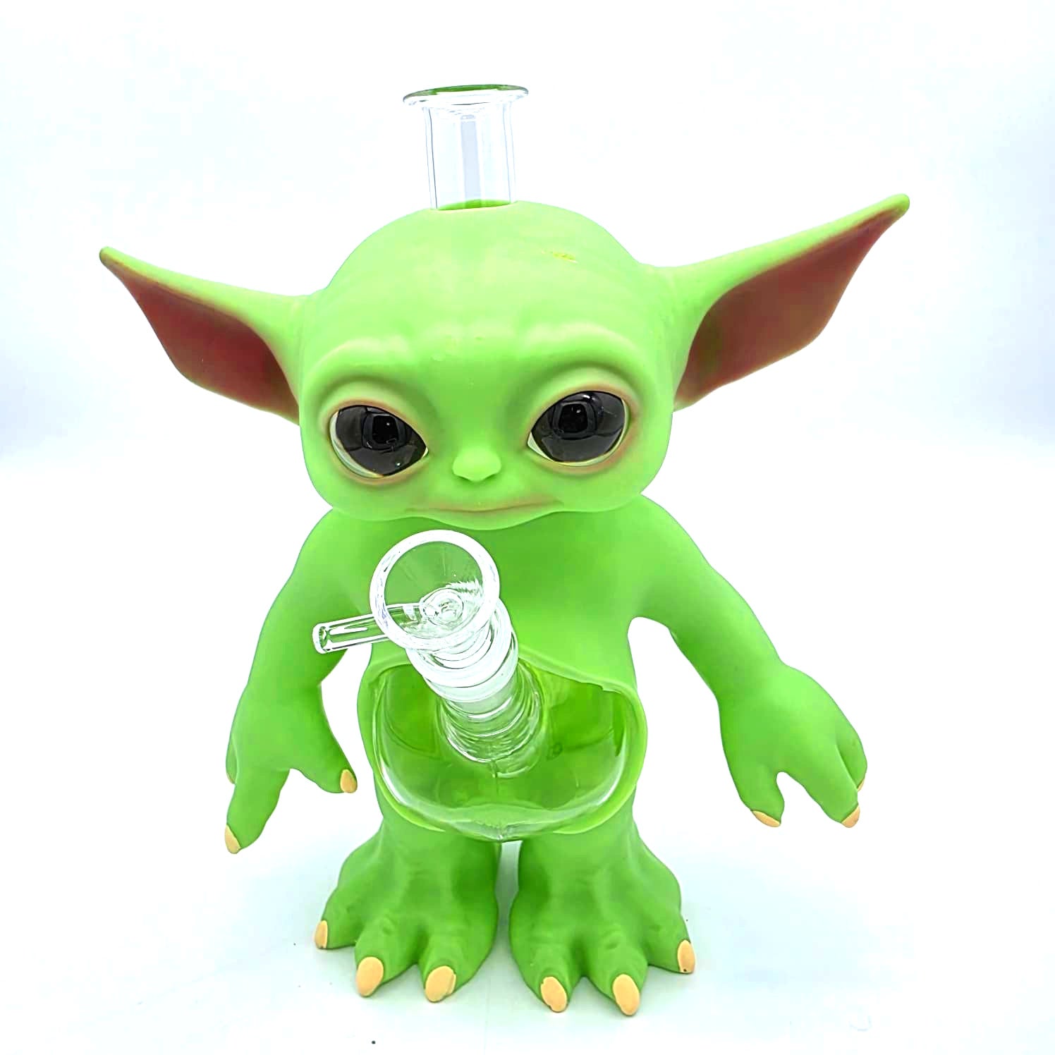 H353 SILICONE AND GLASS ALIEN 12'' WATER PIPE WITH 14 MM MALE BOWL
