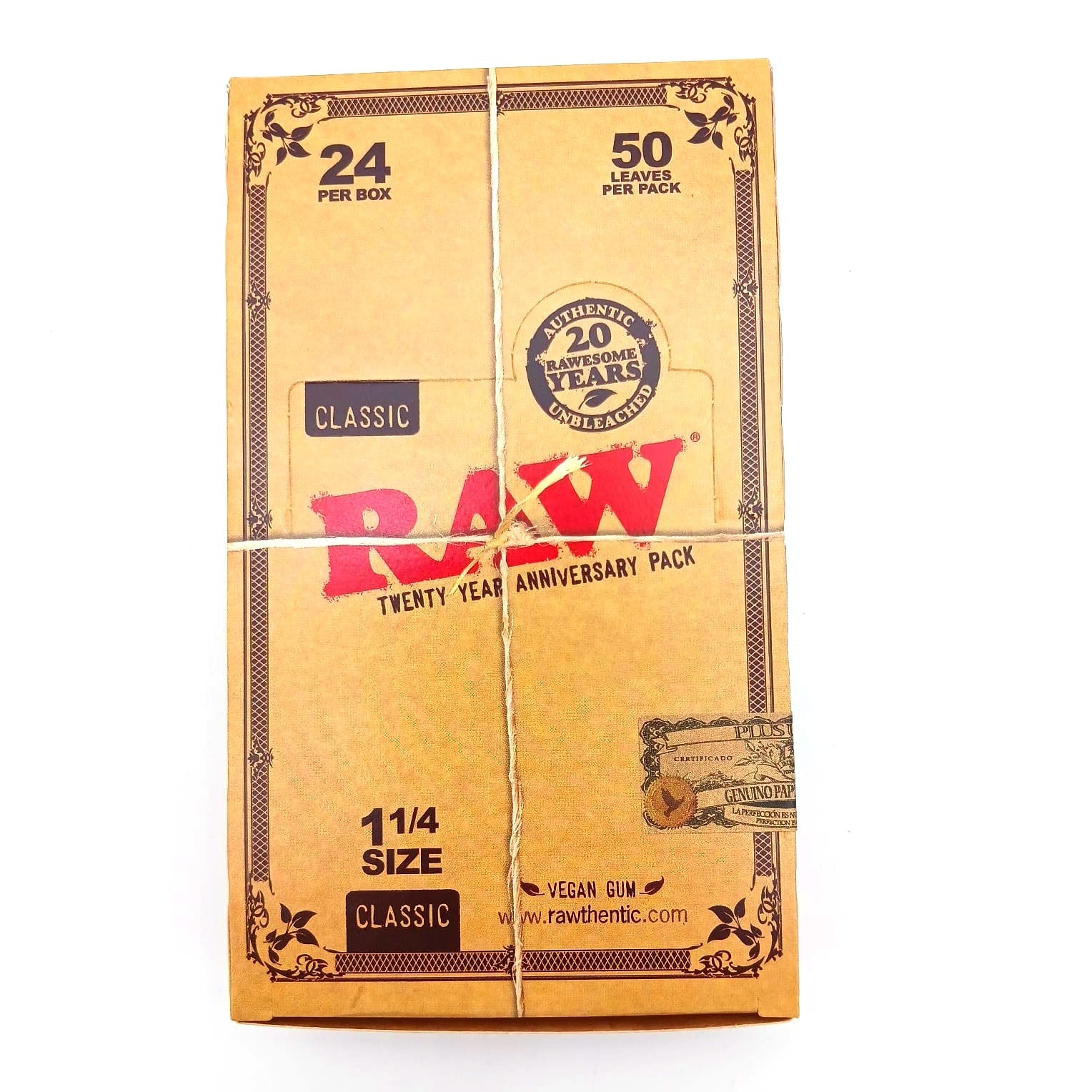 Raw Classic Paper 20TH ANNIVERSARY 1 1 /4 Size 24 Per Box