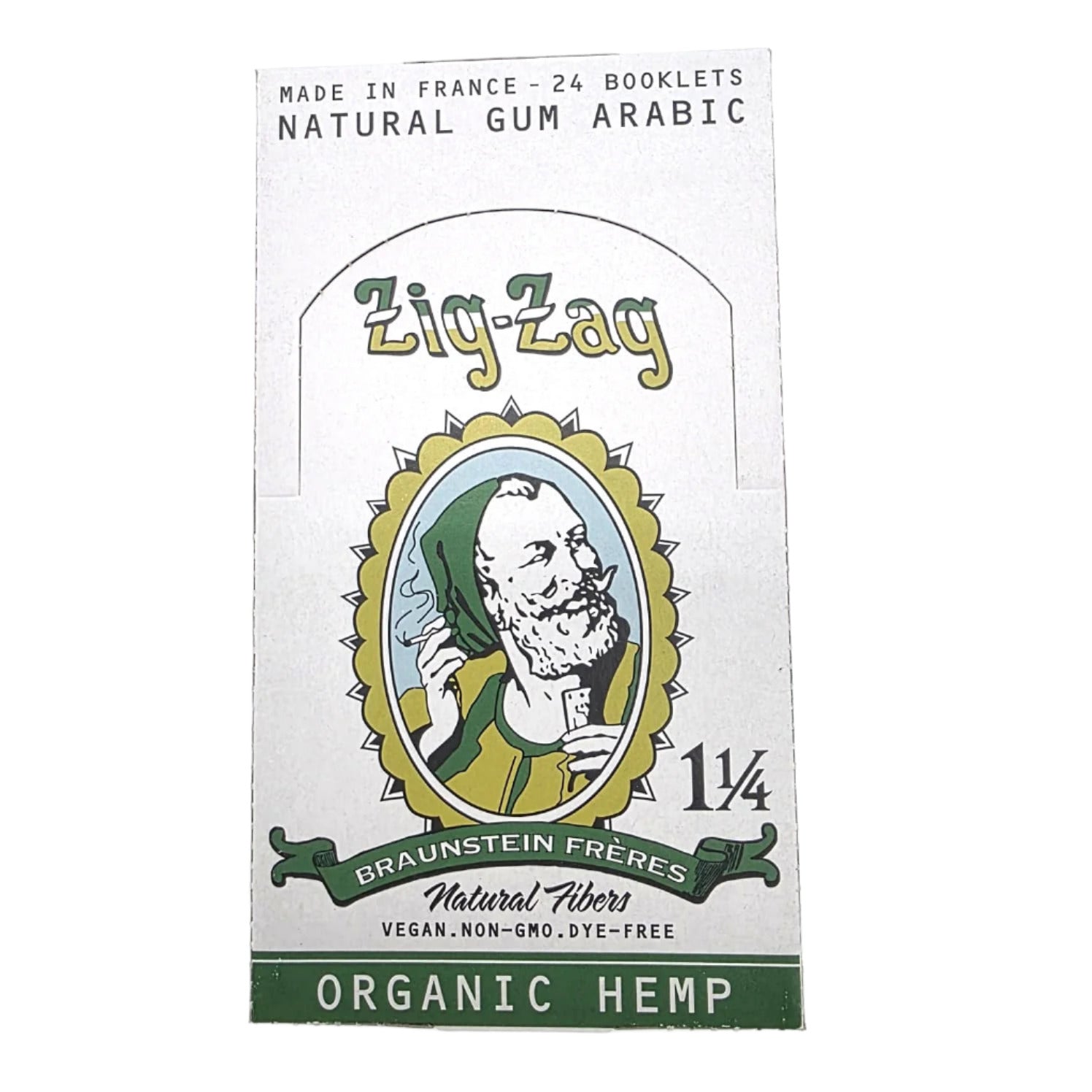 Zig Zag organic hemp rolling papers 1 1/4 size, 24 booklets per pack