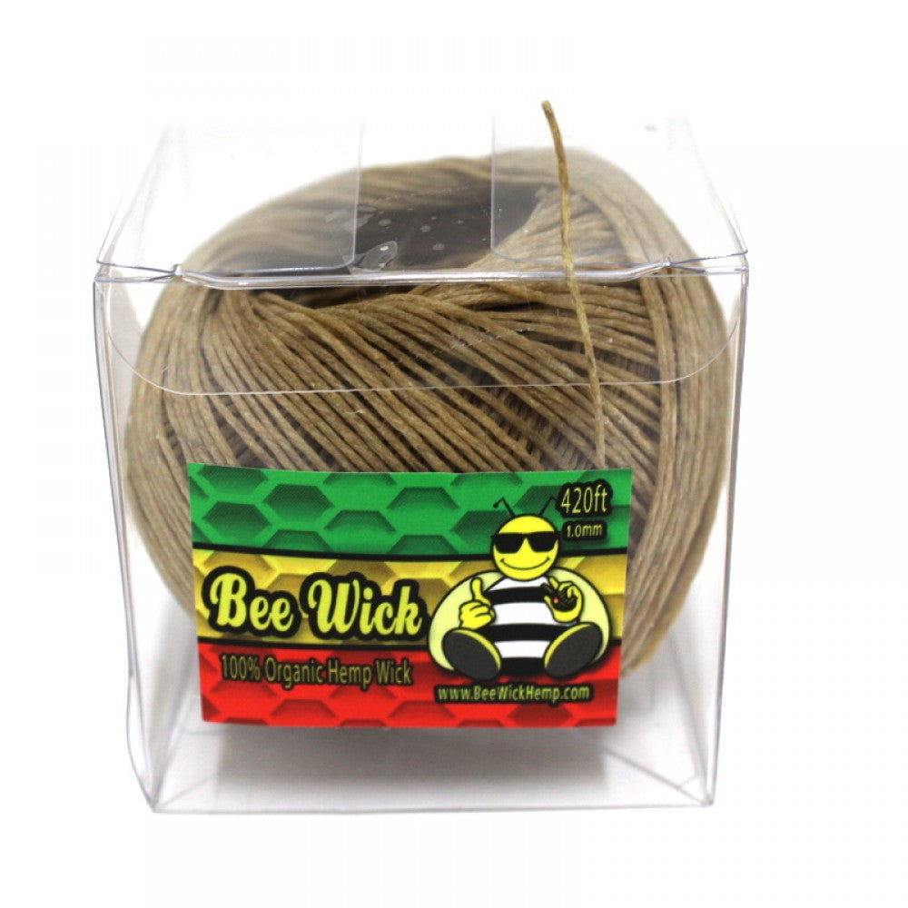 Bee Organic Hemp Wick 420 FT 1.0mm featuring natural hemp construction, consistent wick thickness, flexible design, and extended-length supply.