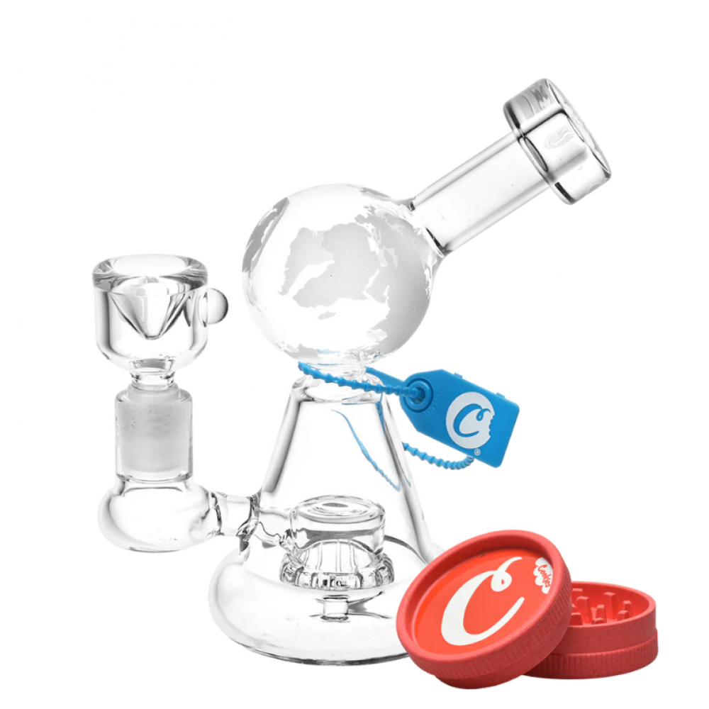 Cookies Globe Rig featuring a compact globe-shaped design, durable glass construction, smooth polished finish, and distinctive Cookies styling.