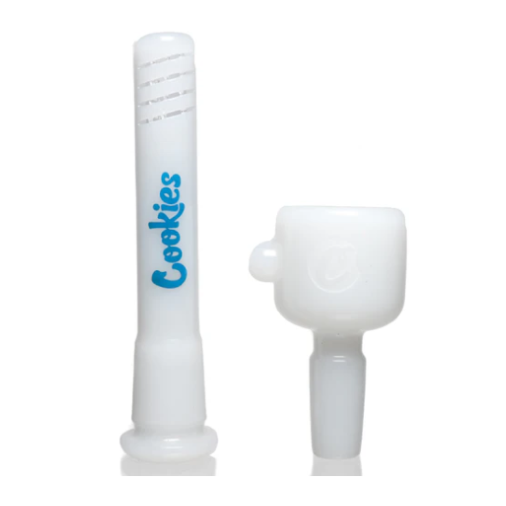 Cookies Mighty Mini Beaker Water Pipe featuring a compact glass beaker design, durable construction, stable base, smooth polished finish, and distinctive styling.
