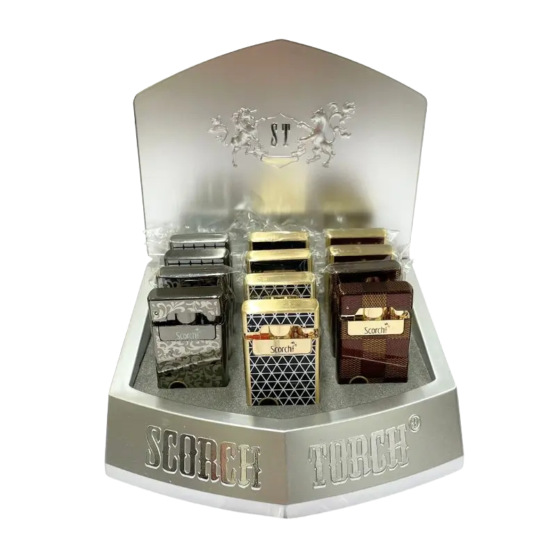 Dual flame single torch lighter with flip cap (12ct) Model : 61850