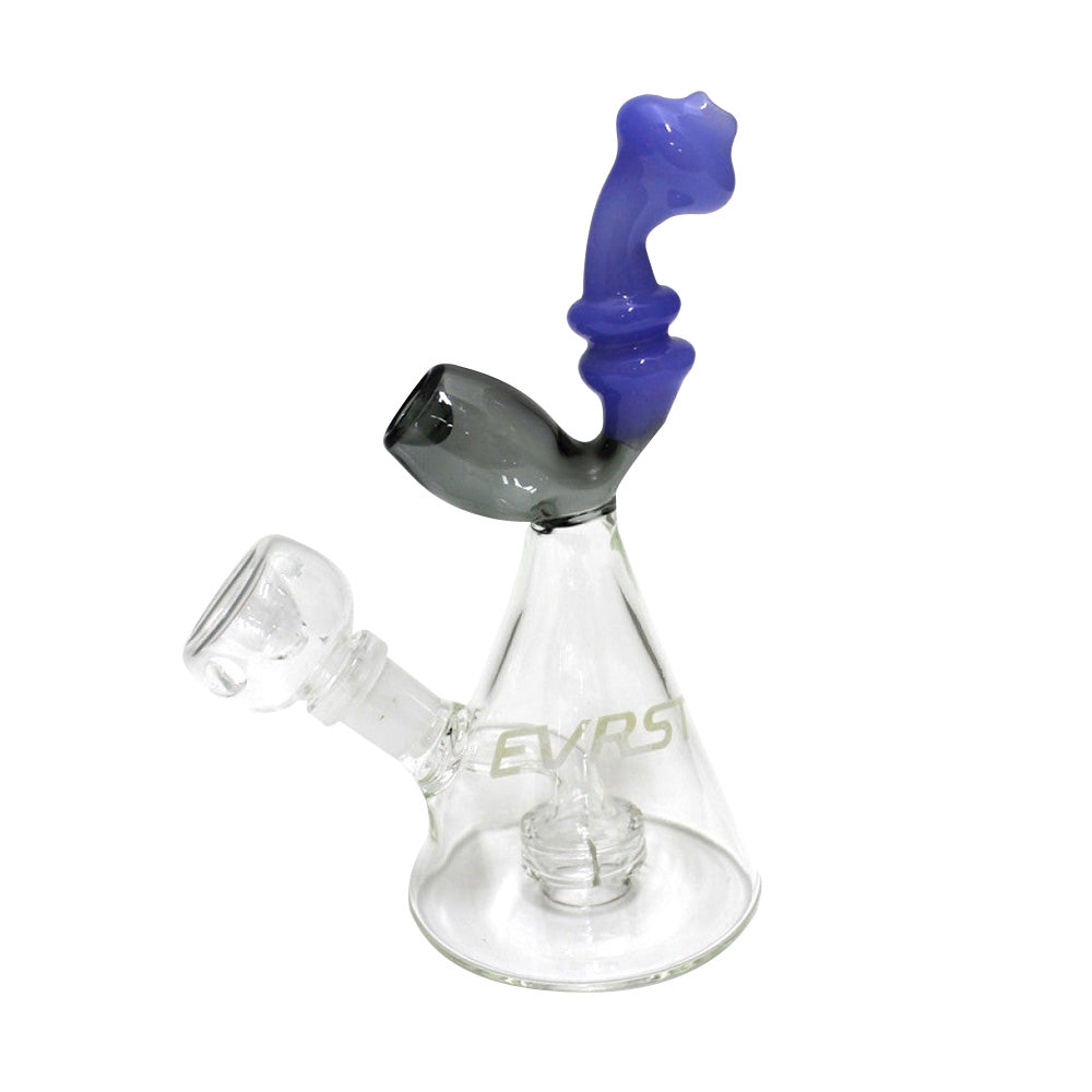 EVRST 7-inch Modern Glass Dab Rig Water Pipe featuring a sleek new design, durable glass construction, built-in water filtration, stable base, and compact size.