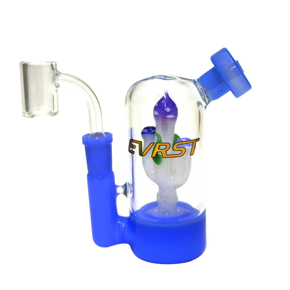 EVRST Small 5-inch Dab Rig Water Pipe with 14mm Male Banger, featuring durable glass construction, compact design, stable base, and smooth polished finish.