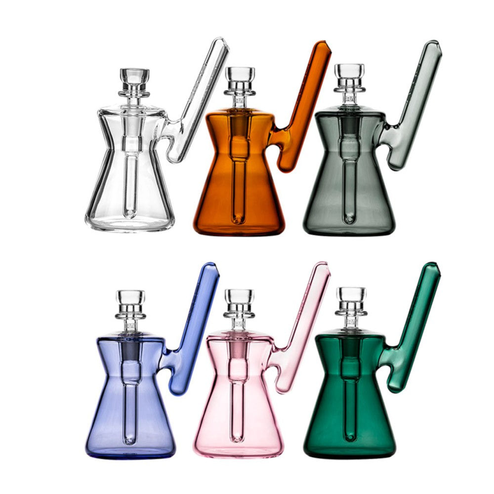 GRAV Pocket Bubbler featuring a distinctive hourglass-shaped glass design