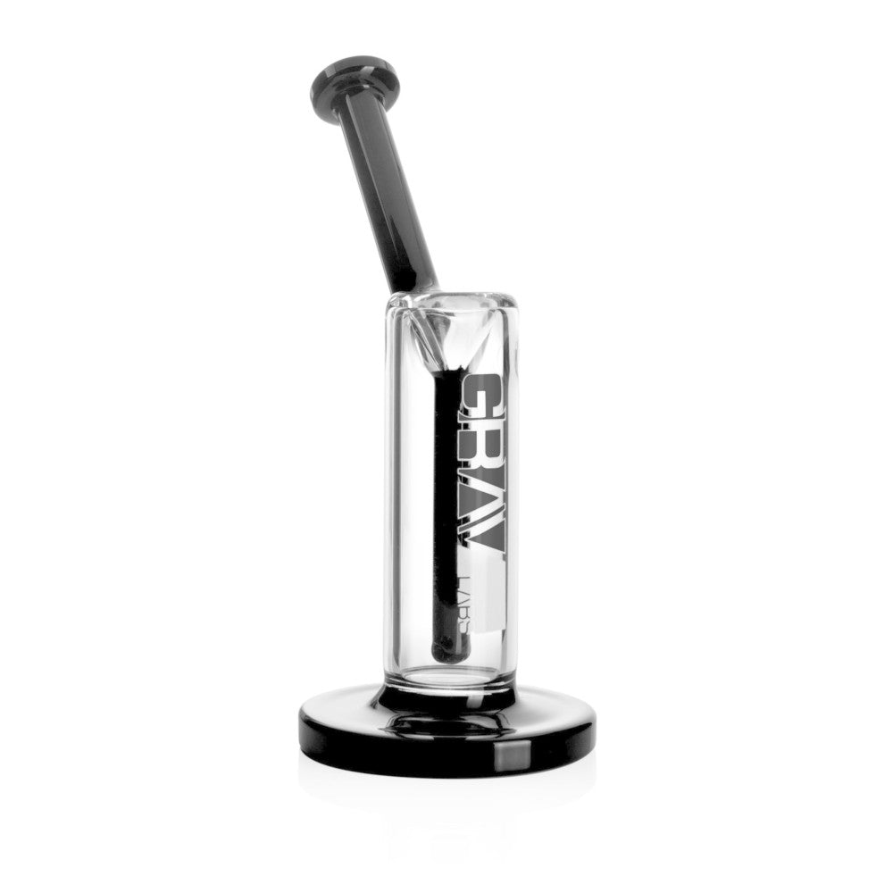 GRAV Small Upright Bubbler Black with compact upright glass design
