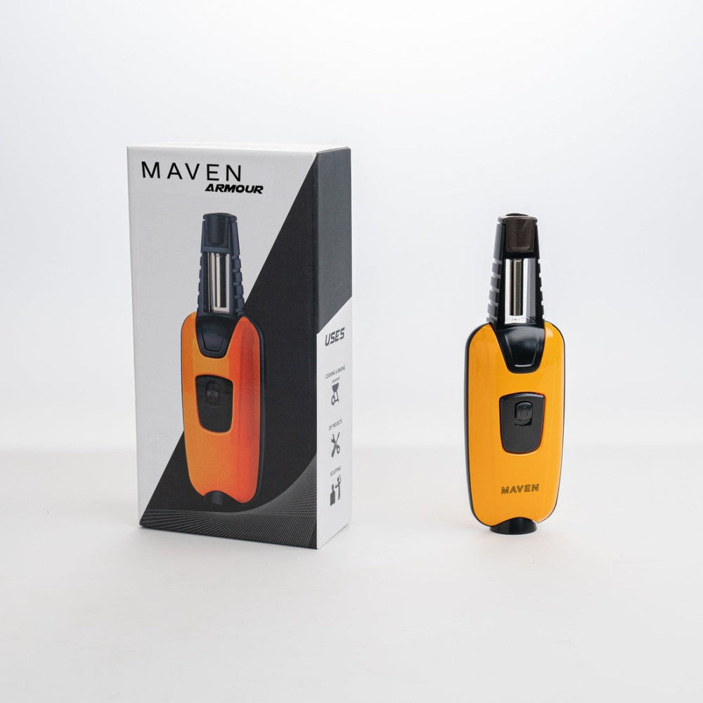 Maven Armour Torch Lighter with Distinctive Armour-Inspired Styling and a Modern Exterior Design for Retail Displays and Wholesale Product Collections.